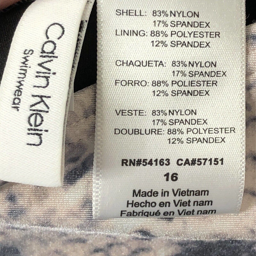 NWT Calvin Klein Womens Snakeskin Print one Piece Swimsuit Size 16 Halter‎ Neck - Picture 9 of 9
